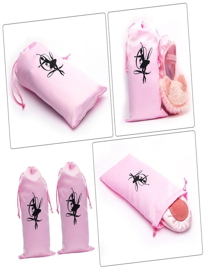 FONDOTIN 2pcs Drawstring Dance Shoe Storage Bag The Tote Bag Organizer Satin Pink Pointed Shoes Pouches Shoes Storage Pouches Dance Shoes Bags Washable Drawstring Bag X27 Shoe Bags - Image 4